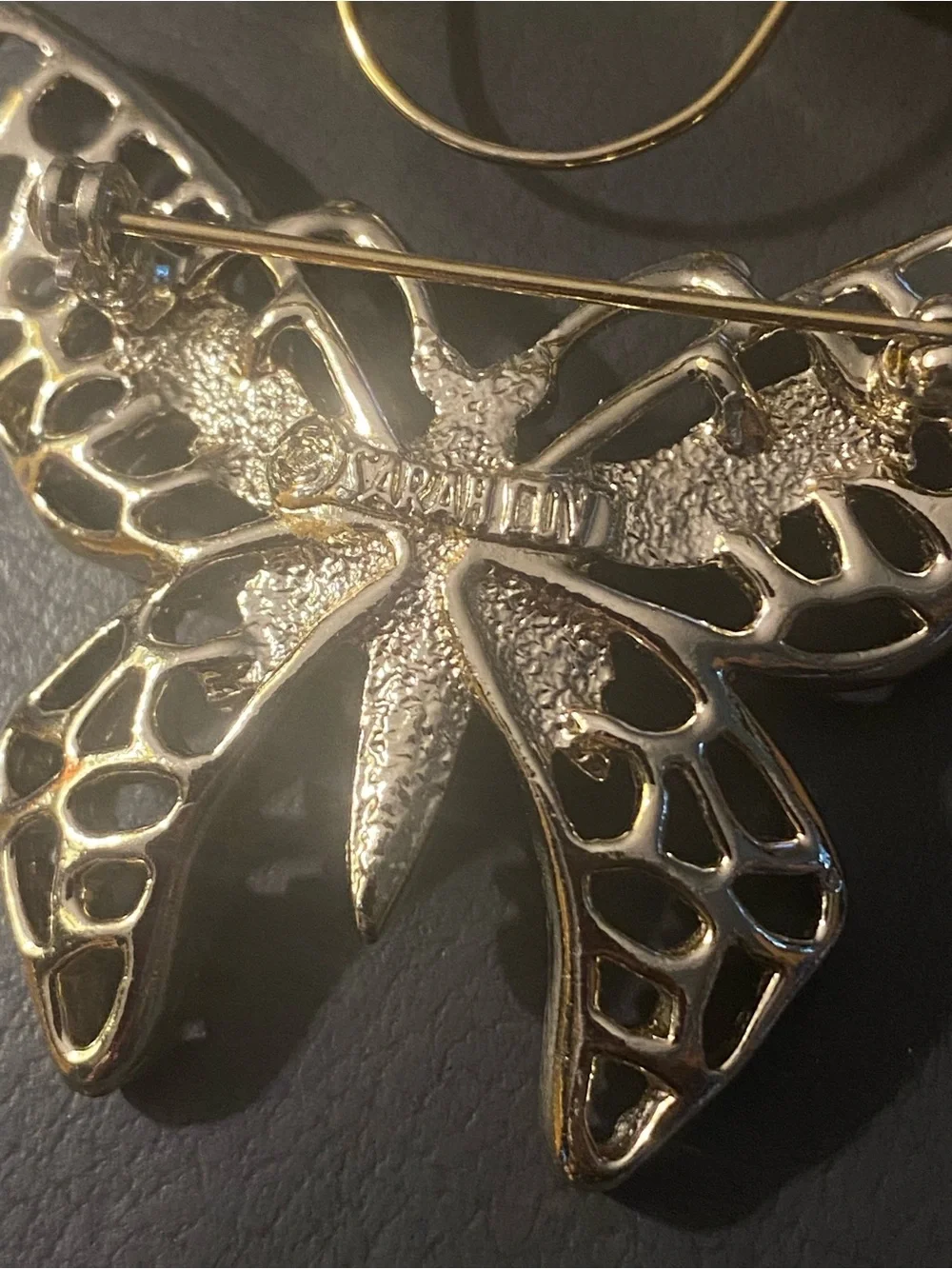 Lot of 2 Vintage Butterfly Brooch Gold Tone Torino & Silver Tone Sarah Coventry